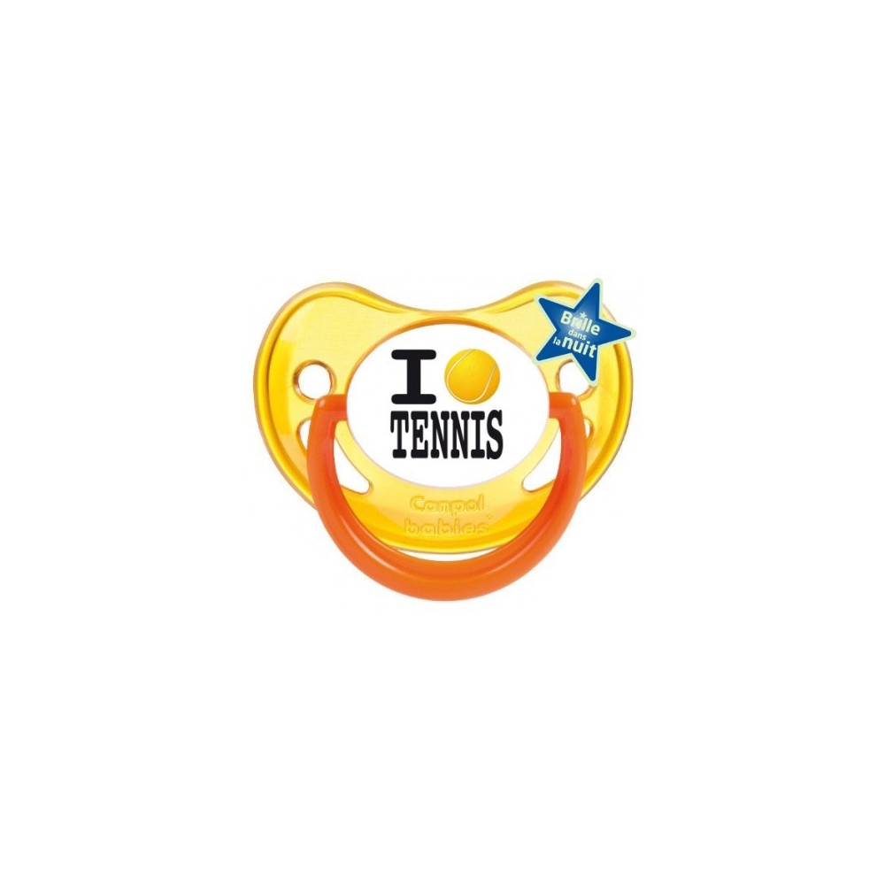Tétine personnalisée "I love tennis" Tétine personnalisée "I love tennis"