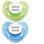 Tétines personnalisées Paillettes (bleu,vert)