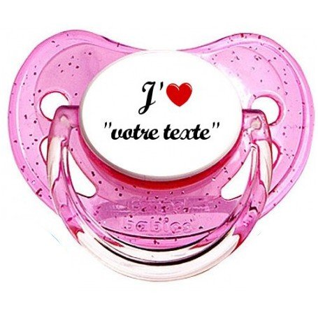 Tétine personnalisée "J'aime coeur"