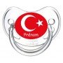 Tétine personnalisée drapeau Turquie et prénom