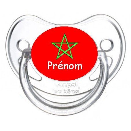 Tétine personnalisée drapeau Maroc et prénom