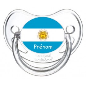 Tétine personnalisée drapeau Argentine et prénom