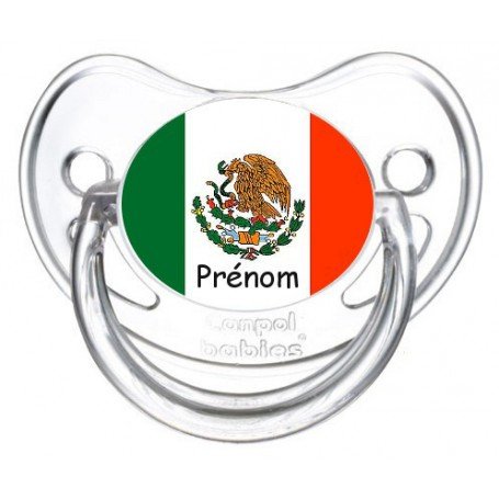 Tétine personnalisée drapeau Mexique et prénom