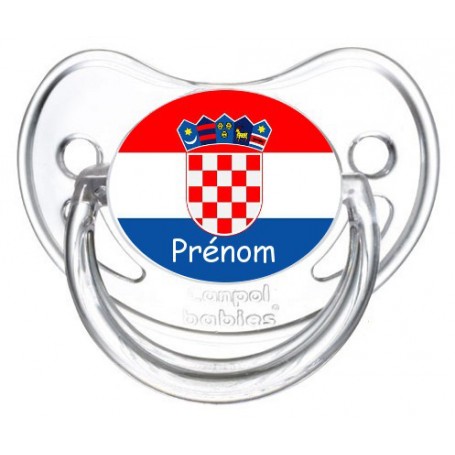 Tétine personnalisée drapeau Croatie et prénom