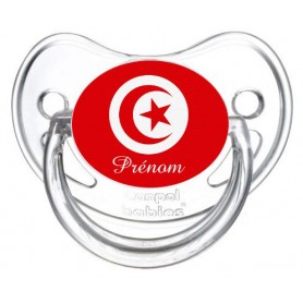 Tétine personnalisée drapeau Tunisie et prénom
