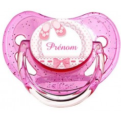 Tétine personnalisée chausson fille