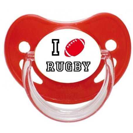 Tétine personnalisée "I love rugby"