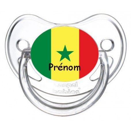 Tétine personnalisée drapeau Senegal et prénom