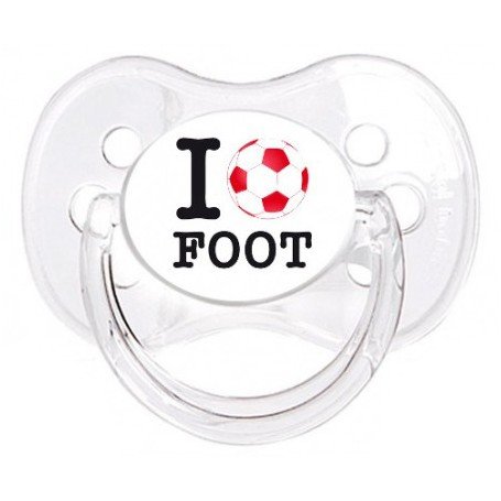 Tétine bebe personnalisée I love foot