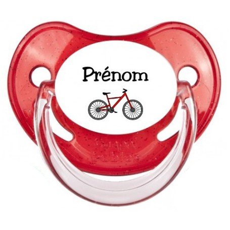 Tétine personnalisée Vélo et Prénom