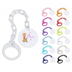 Attache tétine personnalisée Girafe Prénom