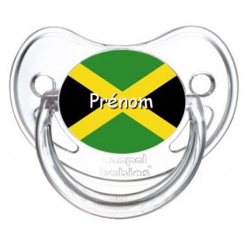 Tétine personnalisée drapeau Jamaïque et prénom