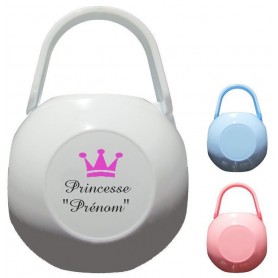 Boîte à tétine personnalisée Princesse Prénom 