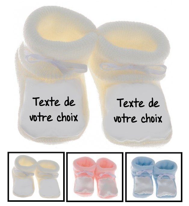 Chaussons bébé personnalisé message ou prénom - Tetinebebe