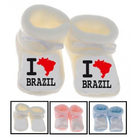 Chaussons bébé I love Brazil