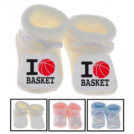 Chaussons bébé I love basket