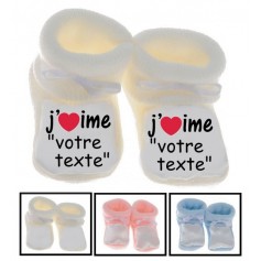 Chaussons bébé J'aime ...