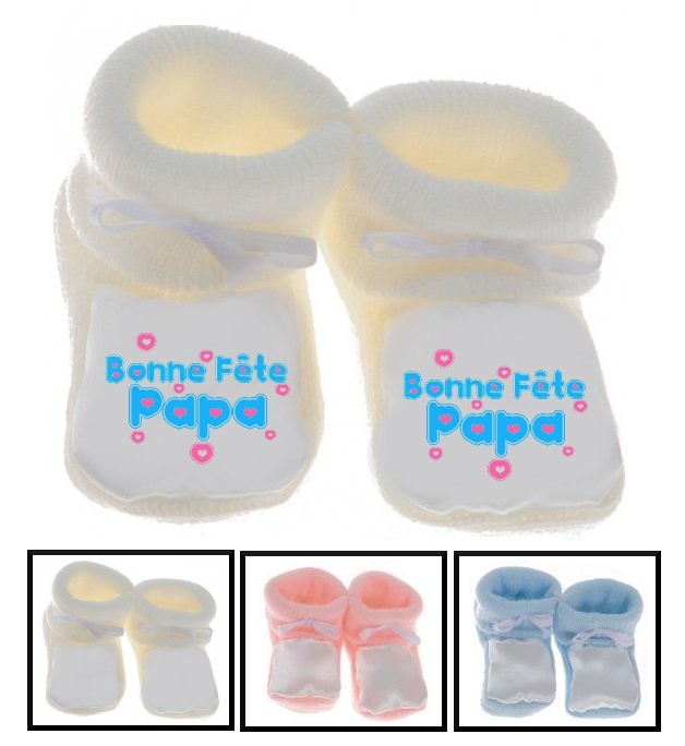 Chaussons Bebe Bonne Fete Papa Tetinebebe