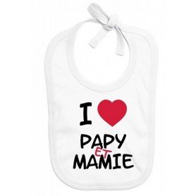 Bavoir bébé I love papy et mamie
