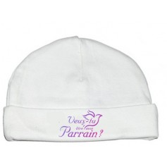Bonnet bébé Veux-tu être mon parrain?