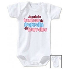 Body bébé Je suis le bonheur de parrain marraine