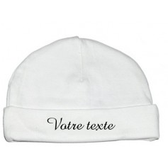 Bonnet de naissance personnalisé texte de votre choix