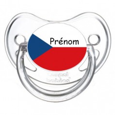 Tétine personnalisée drapeau République tchèque et prénom