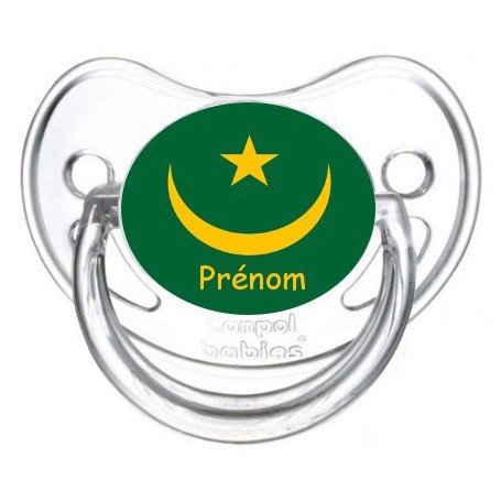 Tétine personnalisée drapeau Mauritanie et prénom