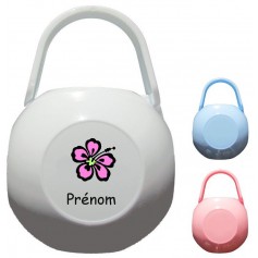 Boîte à tétine personnalisée Fleur Prénom 