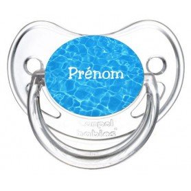 Tétine personnalisée motif piscine et prénom