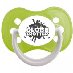 Tétine bébé humour "mini globe trotter"