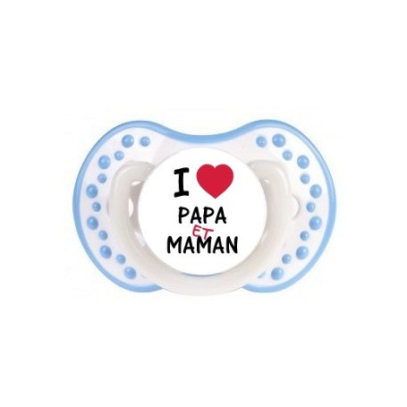 Tétine personnalisée "I love papa et maman"