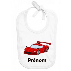 Bavoir personnalisé voiture prénom
