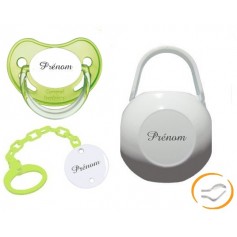 Kit tétine attache et boite (Chupa vert)
