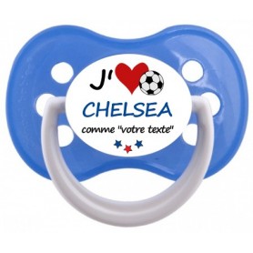 Tétine foot personnalisée J'aime Chelsea