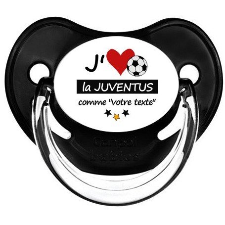 Tétine foot personnalisée J'aime la Juventus