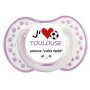 Tétine foot personnalisée J'aime Toulouse