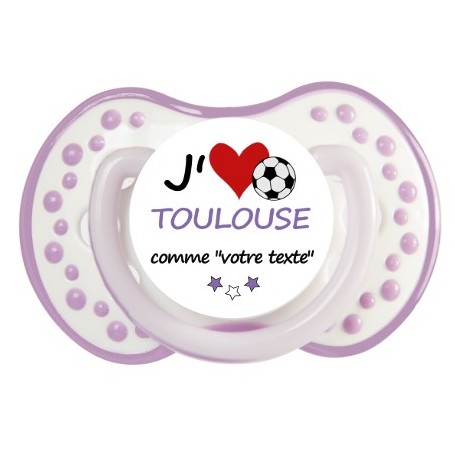 Tétine foot personnalisée J'aime Toulouse