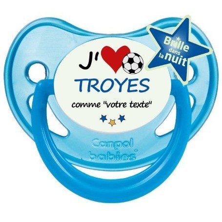 Tétine foot personnalisée J'aime Troyes