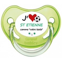 Tétine foot personnalisée J'aime Saint Etienne
