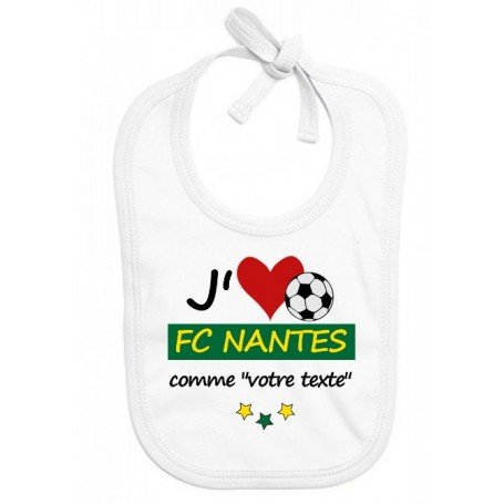 Bavoir bébé foot J'aime FC Nantes