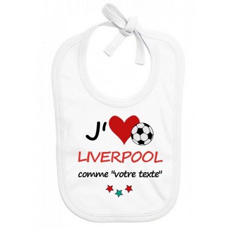 Bavoir bébé foot J'aime Liverpool