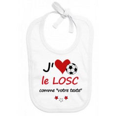 Bavoir bébé foot J'aime le LOSC