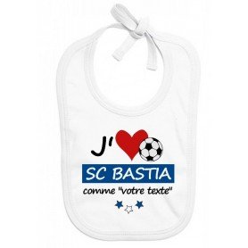 Bavoir bébé foot J'aime SC Bastia