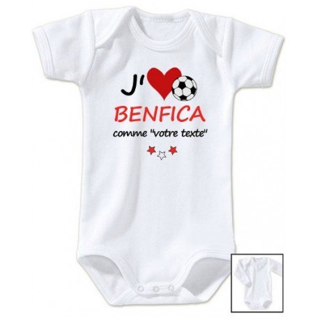 Body bébé personnalisé foot J'aime Benfica