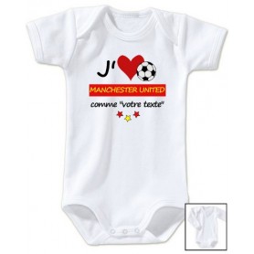 Body bébé personnalisé foot J'aime Manchester United