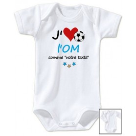 Body bébé personnalisé foot J'aime l'OM