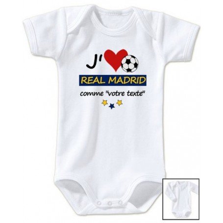 Body bébé personnalisé foot J'aime Real Madrid