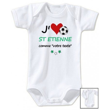 Body bébé personnalisé foot J'aime Saint Etienne