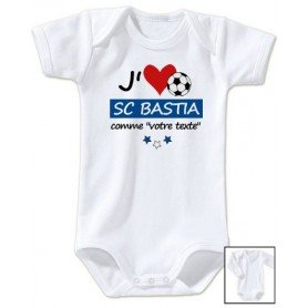 Body bébé personnalisé foot J'aime SC Bastia